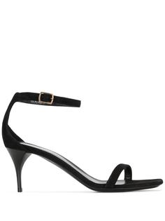 Saint Laurent босоножки Amber на скульптурном каблуке
