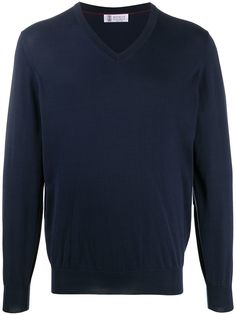 Brunello Cucinelli джемпер тонкой вязки с V-образным вырезом