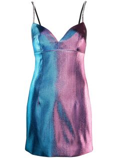 AREA crystal strap mini dress
