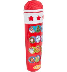 Микрофон Азбукварик Караоке новогоднее красный 15 см