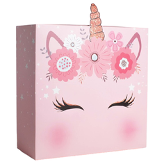 Коробка подарочная Дарите счастье Единорожка 25 х 10 х 25 см розовый
