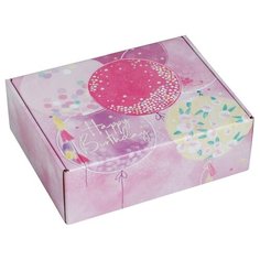 Коробка подарочная Дарите счастье Happy birthday 27 х 9 х 21 см розовый