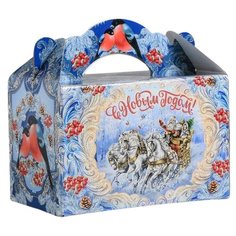 Коробка подарочная Дарите счастье Сказочного праздника 20 × 19 × 12 см голубой