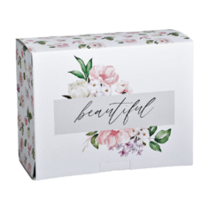 Коробка подарочная Дарите счастье Beautiful 30 × 23 × 12 см белый/зеленый/розовый