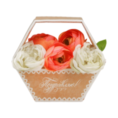 Корзина подарочная Дарите счастье Нежное кружево 23 х 20 см беежвый