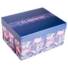 Коробка подарочная Дарите счастье Flamingo (4757489) 31.2 х16.1 х 25.6 см синий