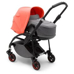 Универсальная коляска Bugaboo Bee5 (2 в 1) black/coral/grey melange, цвет шасси: черный