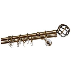 Карниз двухрядный Уют 691К.47.D16 ОСТ Глобо (140 см) бронза