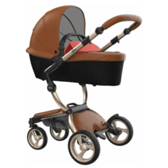 Коляска-трансформер Mima Xari (2 в 1) camel/coral red/champagne frame, цвет шасси: золотистый