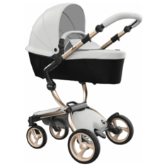 Коляска-трансформер Mima Xari (2 в 1) snow white/stone white/champagne frame, цвет шасси: золотистый