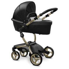 Коляска-трансформер Mima Xari (2 в 1) black/stone white/champagne frame, цвет шасси: золотистый