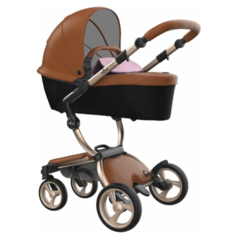 Коляска-трансформер Mima Xari (2 в 1) camel/pixel pink/champagne frame, цвет шасси: золотистый