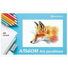 Альбом для рисования BRAUBERG Я рисую мир 29.7 х 21 см (A4), 100 г/м², 20 л.