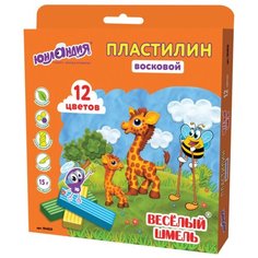 Пластилин Юнландия восковой Веселый шмель 12 цветов (104820)