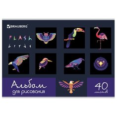 Альбом для рисования BRAUBERG Птицы 29.7 х 21 см (A4), 100 г/м², 40 л.