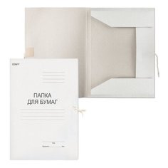 STAFF Папка для бумаг с завязками A4, картон 310 г/м2 белый