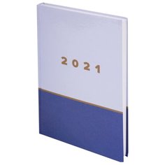 Ежедневник STAFF Офис датированный на 2021 год, А5, 160 листов, синий/голубой