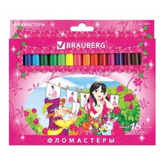 BRAUBERG Набор фломастеров Rose Angel (150557), 18 шт.