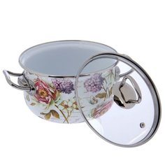 Кастрюля Интерос Франция 5,1 л, белый/розовый