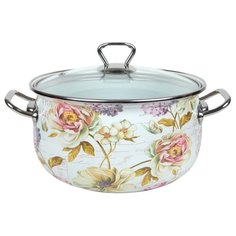 Кастрюля Интерос Франция 2,1 л, белый/розовый