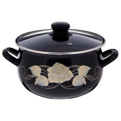 Кастрюля Интерос Черное золото 5,7 л, черный/золотой