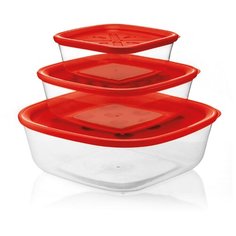 Guzzini Набор контейнеров Forme Casa бесцветный/красный