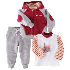 Комплект одежды Наша мама размер 110, серый/красный