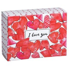 Коробка подарочная Дарите счастье I love you 26 x 10 x 19 см red