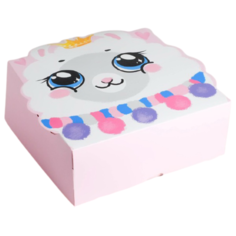 Коробка подарочная Дарите счастье Принцесса 25 х 10 х 25 см белый/розовый