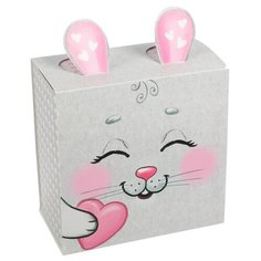 Коробка подарочная Дарите счастье Baby зайчишка 15 х 8 х 15 см серый