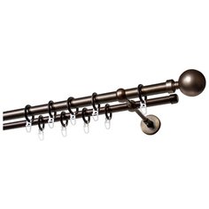 Карниз двухрядный Уют 651-654К.D25 ОСТ Шар (280 см) шоколад