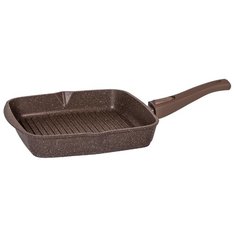 Сковорода-гриль Мечта Гранит 24х24 см со съемной ручкой, съемная ручка, гранит brown