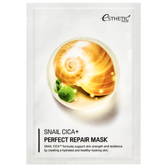Esthetic House Тканевая маска восстанавливающая с муцином улитки Snail Cica+ Perfect Repair Mask, 25 мл