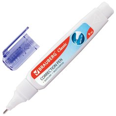 BRAUBERG Ручка-корректор Classic 9 мл белый