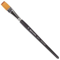 Кисть BRAUBERG Classic №18, синтетика мягкая под колонок, плоская, короткая ручка черный