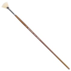 Кисть BRAUBERG Classic щетина №6, веерная, длинная ручка коричневый