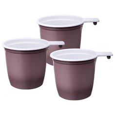 Лайма Чашки для чая и кофе одноразовые пластиковые Бюджет 200 мл (50 шт.) коричневый/белый