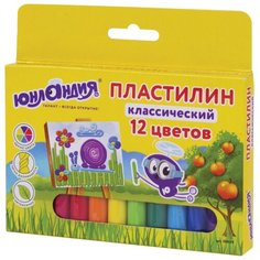 Пластилин Юнландия Юнландик-живописец 12 цветов (105029)