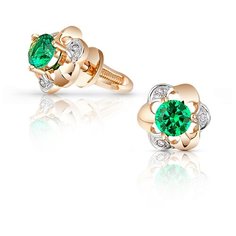 VALTERA Серьги с изумрудами и бриллиантами 095201