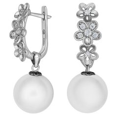 VALTERA Серьги с фианитами и жемчугом 106651