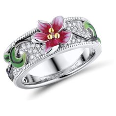 VALTERA Кольцо с фианитами и эмалью 091738, размер 17.5