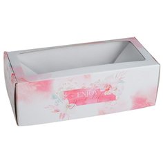 Коробка подарочная Дарите счастье Цветы 16 × 35 × 12 см розовый