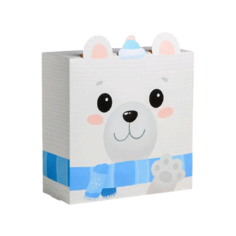 Коробка подарочная Дарите счастье Медвежонок 25 х 10 х 25 см белый