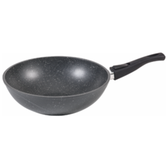 Сковорода-вок Мечта Гранит 28 см, съемная ручка, темно-серый