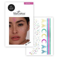 Miami tattoos Переводные тату-веснушки Festival разноцветный