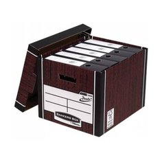 Fellowes Короб архивный Bankers box Woodgrain 285 х 385 х 325 мм темно-коричневый