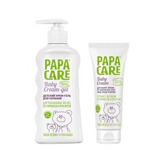 Papa Care Детский крем-гель для купания 250 мл + Детский крем под подгузник от опрелостей 100 мл