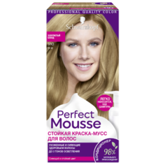 Schwarzkopf Perfect Mousse Стойкая краска-мусс для волос, 910, Золотистый Блонд