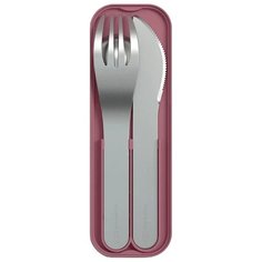 Monbento Набор стальных столовых приборов в футляре, 3 шт. blush
