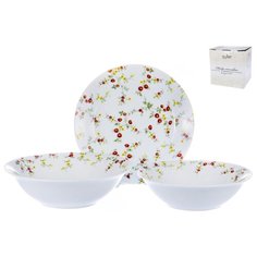 Столовый сервиз Olaff Феникс Фабио, 6 персон белый/красный/зеленый/желтый